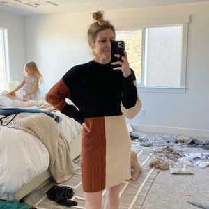 Colorblock Sweater Dress